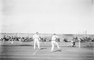 Davis Cup tennis at Deauville Mr Roper Barrett and Mr R G N Turnbull playing 28