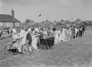 Bicycle Prints: Days Lane School Sports day, Sidcup, Kent. The line - up for the fancy dress