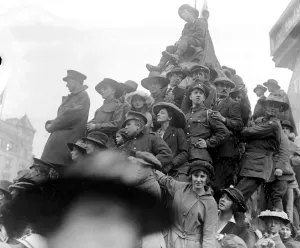 Uniforms Prints: Declaration of Peace. Scene in Trafalgar Square. 2 July 1919
