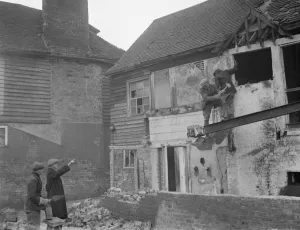 Demolition of the old Shoreham Paper Mill. 10 February 1936