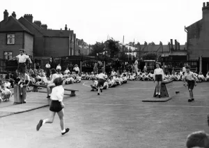 Fitness Prints: A demonstration of physical education at Denton School 26 July 1954
