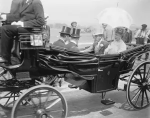 Derby Day The Royal Party arriving on the course 31 May 1922