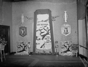 A display advertising the upcoming Jack Buchanan film at the Odeon cinema, Welling