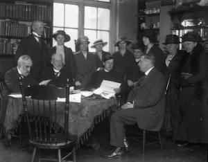 The distribution of the Duckett Charity for servants of long service. The Reverend