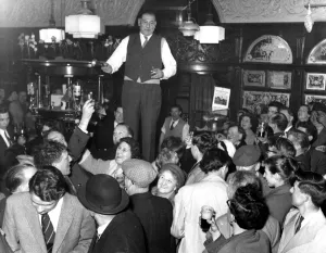 1960s Prints: Last drinks at the Elephant and Castle. The famous south London landmark which is