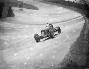 Drivers practice at Brooklands for Easter Monday meeting. Drivers practised