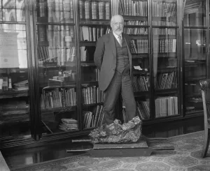 Dropped from the sky. Dr L J Spencer keeper of the department of mineralogy with