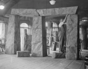 Druids build their own stonehenge in London. Following the controversy between