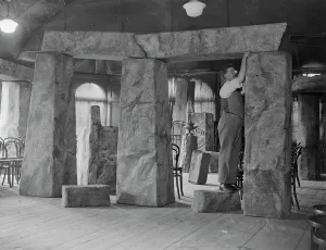 Druids build their own stonehenge in London. Following the controversy between