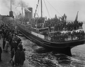 British Prints: Dublins wonderful farewell to British troops. The scene at the quayside as