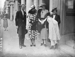 Duchess of Kent returns with her godchild of the christening. The Duchess of Kent
