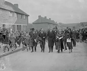Press Photography Collection: Duke of Kent opens new housing estate. The Duke of Kent opened the Hampstead Council s