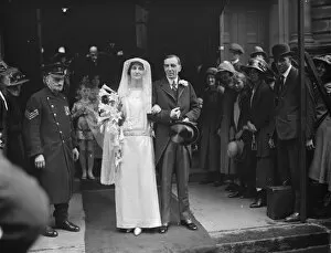 Society Collection: Duke of Leeds daughter weds. The wedding of Lady Gwendolen Godolphin Osborne