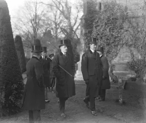 The Duke of York at Lord Annalys funeral at Holdenby near Worthampton. The Hon J Lowther