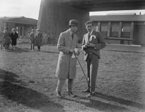 Air And Flying Machine Prints: The Duke of York at Lympne. The Duke of York with Mr Courtney, the famous airman