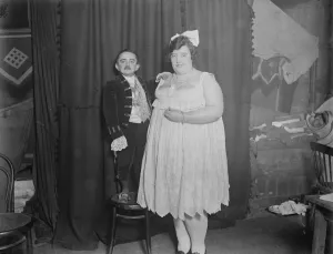 Groom Prints: Dwarf marries the fat lady. Worlds Fair showmen at the Agricultural Hall celebrated