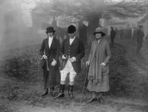 The Earl and Countess of Orkney with their daughter at the opening meet of the Whaddon Chase