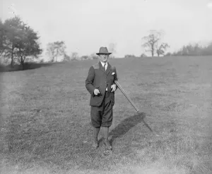 Earl of Harrowbys shoot at Sandon Hall in Staffordshire. Earl of Harrowby walking
