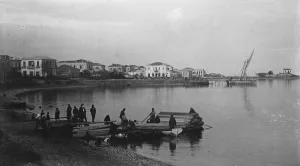 Harbour Prints: Earthquake wrecks historic city. Corinth, the modern Greek city, built near