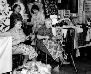 Embroidery Prints: The East Kent Federation of WI gave a very fine demonstration of wool spinning embroidery