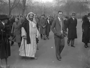 Suits Prints: East meets West in the park. Abdesalam B L Bennuna of Tetuanu, Morrocco, wearing