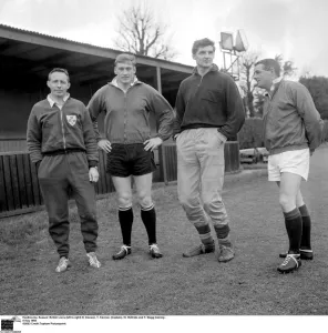 Eastbourne, Sussex: British Lions (left to right) R. Dawson, T. Kiernan, (Captain), W