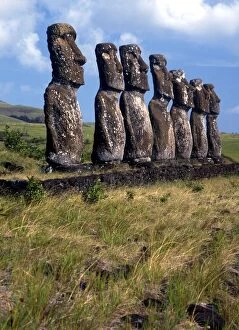 Paranormal Collection: Easter Island - Group of megalithic statues on Easter Island. - TopFoto / Charles Walker
