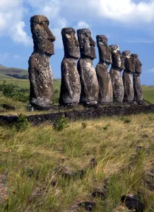 Easter Island - Group of megalithic statues on Easter Island. - TopFoto / Charles Walker