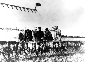 Hunting Prints: Edward VII and Lord Londesborough inspecting bag of pheasants at Shernborne Farm