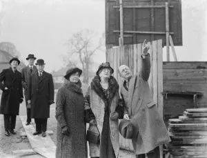 Fur Coat Prints: An elderly woman is being shown around the new ambulance headquarters in Dartford, Kent