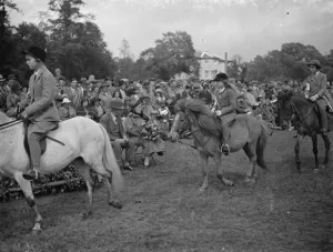 The Eltham and Bromley gymkhama. Young riders competition, riding round the ring