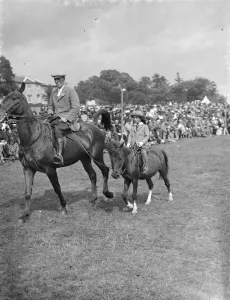 Pony Prints: The Eltham and Bromley gymkhama. Young riders competition, riding round the ring