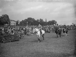 The Eltham and Bromley gymkhama. Young riders competition, riding round the ring