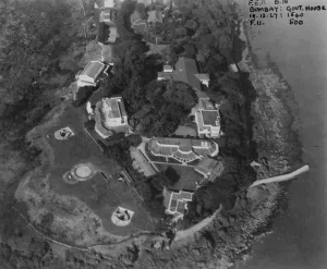 The Empire from the air. Four RAF flying boats tour. Government House Bombay