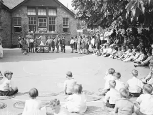 An Empire Day display at Dorset Road School in Mottingham, Kent. 24 May 1939