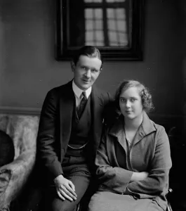 The engagement of Mr Basil Hill Wood and the Hon JOan Brand AN engagement is announced