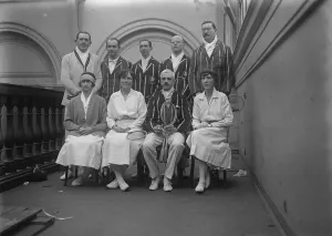 England versus Scotland in International Badminton. Teams representing England