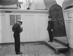 Englands youngest sailor on his ship The youngest sailor cadet in the British Isles