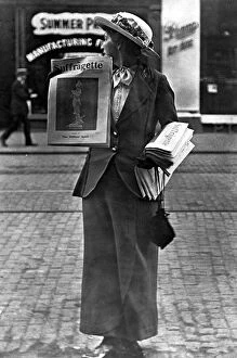 Suffragette Collection: English suffragette, feminist newspaper, 1908