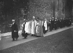 Religious Prints: The enthronement of Dr F T Woods ( formerly Bishop of Peterborough ) as Bishop of Winchester