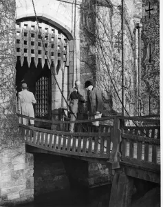 At the entrance to one of Englands old fortresses Hever Castle Near Edenbridge Kent