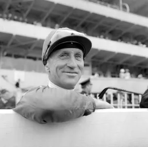 Jockey Prints: Epsom, Surrey, England: Such a winning smile on the face of Australian jockey Scobie
