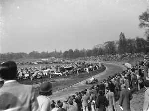 ERA Raymond Mays at speed at Crystal Palace. 1937