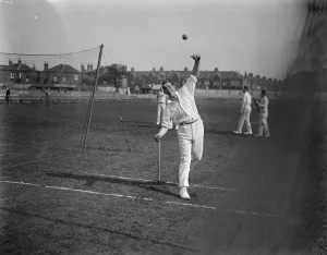 Essex cricketers prepare for the coming season. Joe Hipkin, the left handed bowler
