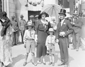 Group Prints: Eton versus Harrow at Lords. Miss Violet Loraine ( Mrs Joicey ) with her husband