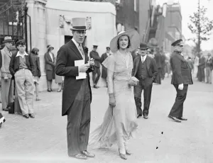 Eton versus Harrow at Lords. Mr and Mrs Ronald Armstrong Jones. 10 July 1931