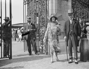Eton versus Harrow at Lords. Sir Clement and Lady Kinloch Cooke 12 July 1929