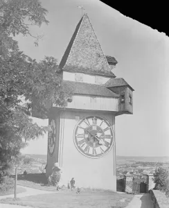 Europe Quaintest Clock Graz Clock Tower in Schlossberg in Austria 6 April 1922