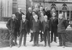 Five Ex Premiers in M Poincares cabinet of all talents. M Poincare photographed