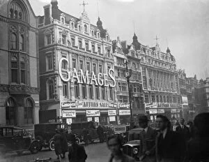 Sign Collection: The exterior of Gamages department store at Holborn, London. October 1934